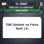11. Sınıf Türk Dili ve Edebiyatı Sohbet ve Fıkra 2: Köşe Yazarlığı ve Nasrettin Hoca Testi