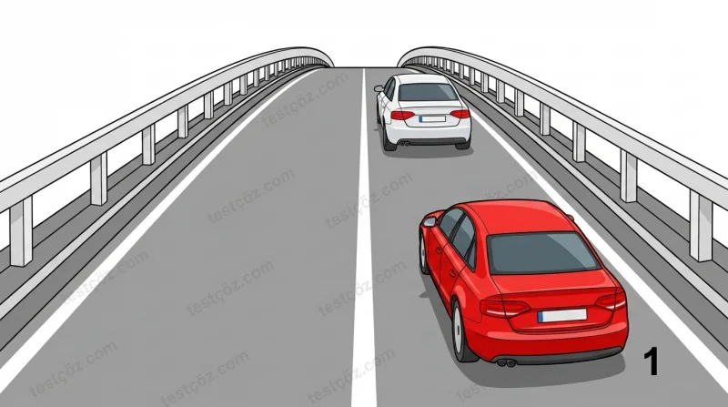 1 numaralı araç sürücüsünün yanlış davranışı — yol sahnesi diyagramı
