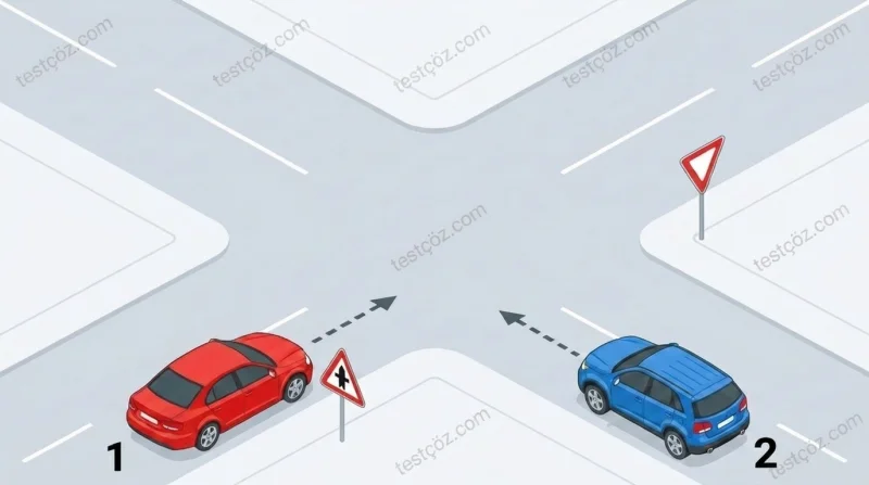 2 numaralı aracın yapması gereken davranış — yol sahnesi (varyant 2)