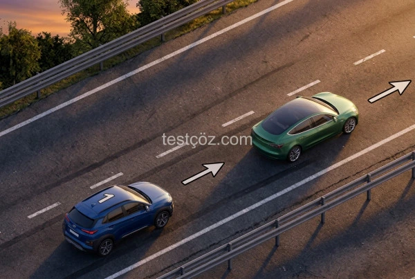 60 km/saat takip mesafesi — yol sahnesi (varyant 2)