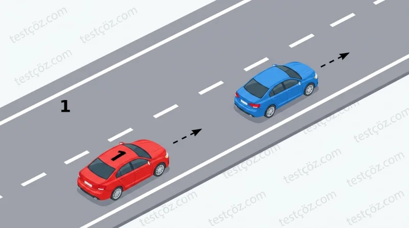 70 km/saat takip mesafesi hesaplama — yol sahnesi (varyant 2)