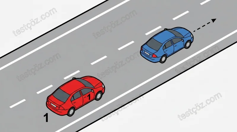 70 km/saat hızla seyreden aracın takip mesafesi hesaplama — yol sahnesi diyagramı