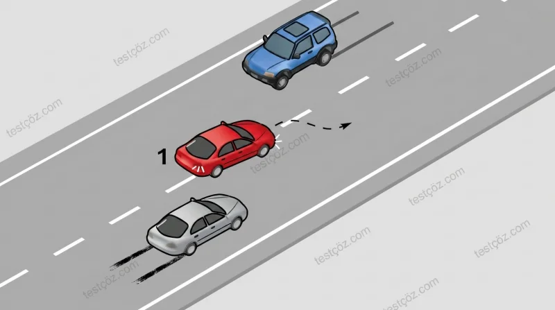Araç sollama / öndeki taşıtı geçme yol sahnesi diyagramı