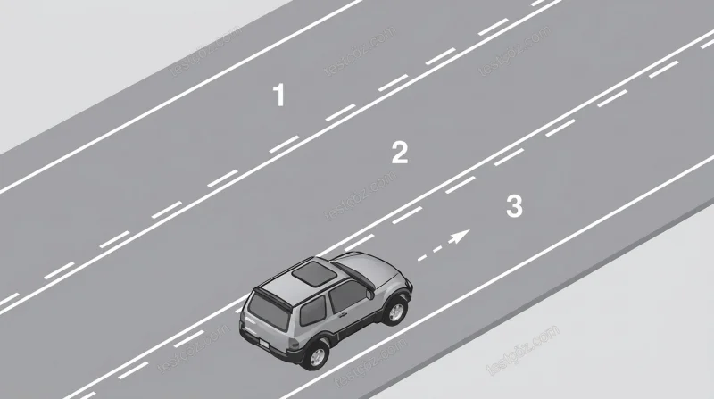 Araç sürücüsünün kullanabileceği şeritler — yol sahnesi diyagramı