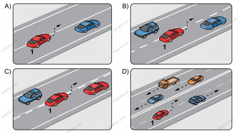 1 numaralı taşıt sürücüsünün asli kusurlu davranışı yol sahnesi (varyant 3)