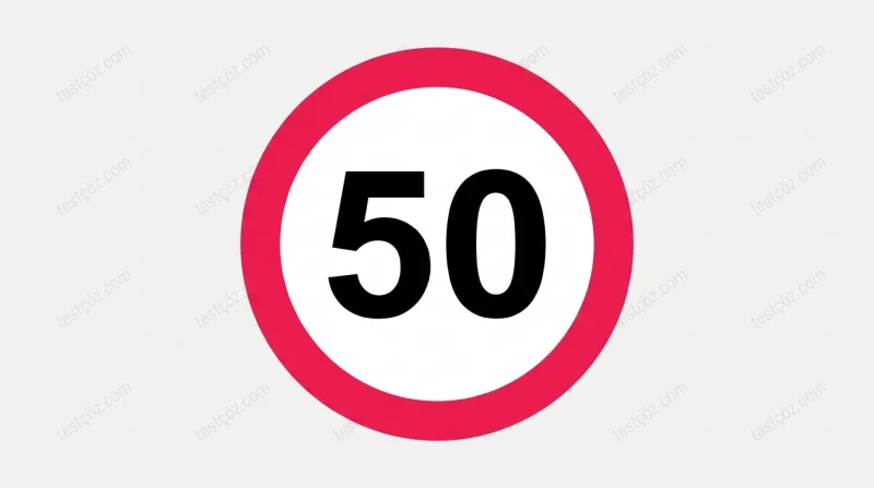 Azami hız 50 km/h trafik işareti — kırmızı daire içinde 50 sayısı (varyant)