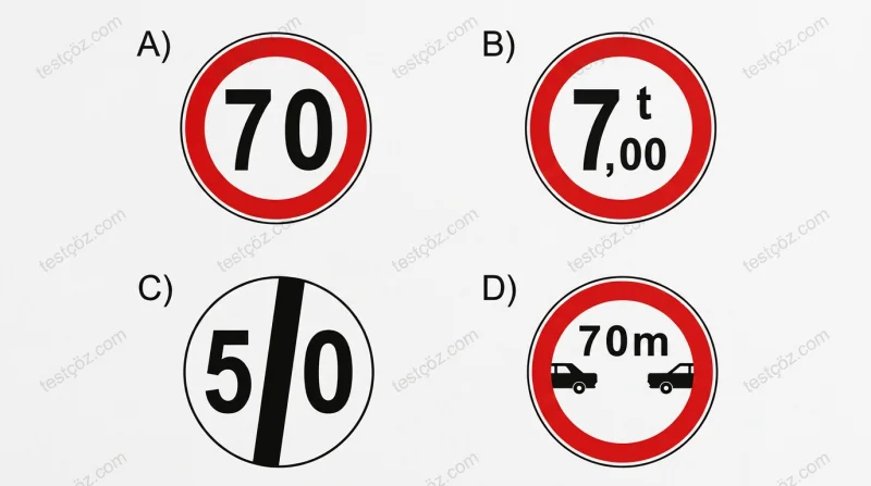 Azami hız sınırlaması trafik işareti seçeneği — 70, 5.0, 7t (varyant 6)