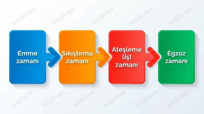 Dört zamanlı benzinli motor egzoz zamanı diyagramı