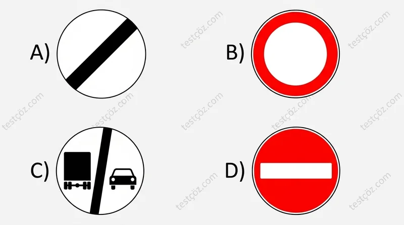 Bütün yasaklama/kısıtlamaların sona erdiğini bildiren trafik tanzim işareti seçeneği