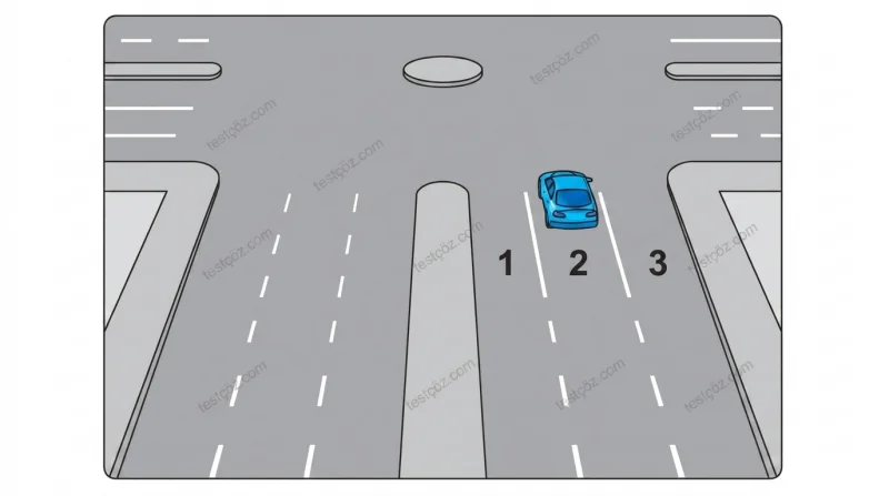 Dönel kavşaktan geriye dönüş şerit yol sahnesi (varyant 4)