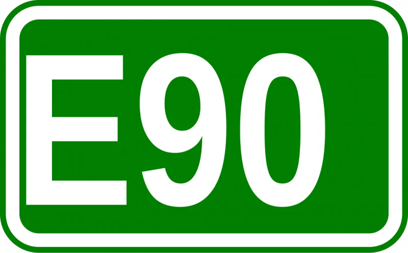 E90 Avrupa yolu numarası tabelası (varyant 2)
