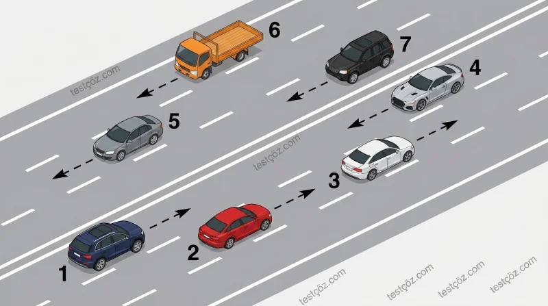 Kara yolunda asli kusur hâllerinden sayılan davranış — yol sahnesi diyagramı