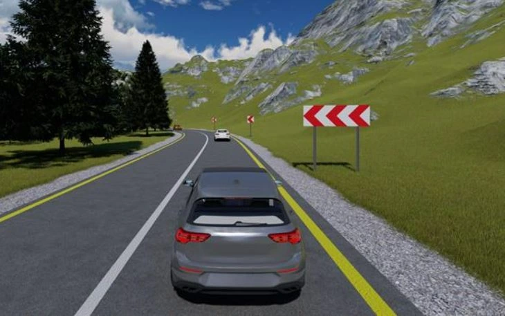 Karayolunda tehlikeli sürücü davranışı — yol sahnesi