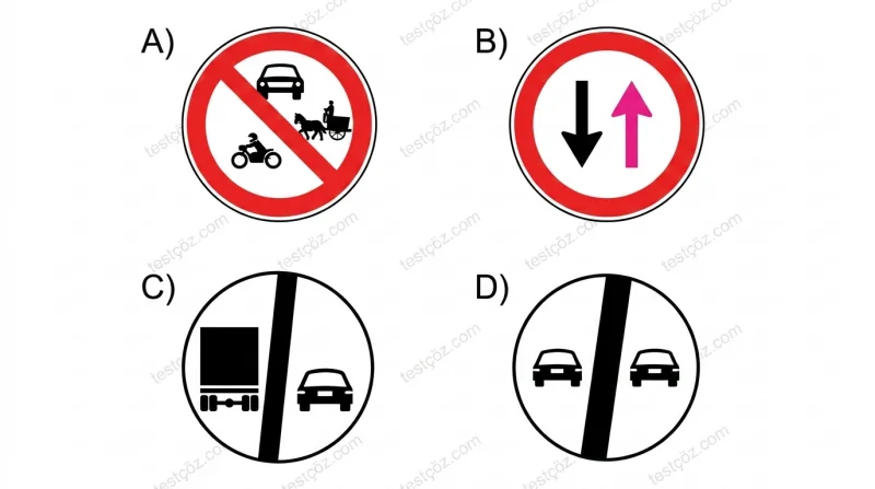 Karşıdan gelene yol ver anlamına gelen trafik işareti (varyant)