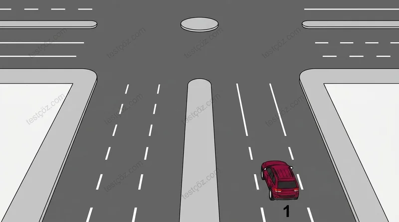 Kavşaktan sağa dönen aracın işlem sırası — yol sahnesi diyagramı