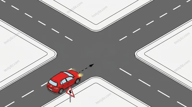 Kavşakta sürücünün yapması zorunlu davranış — yol sahnesi diyagramı