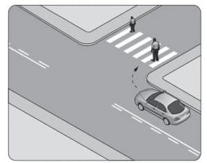 Kavşaktan sağa dönen araç yol sahnesi diyagramı