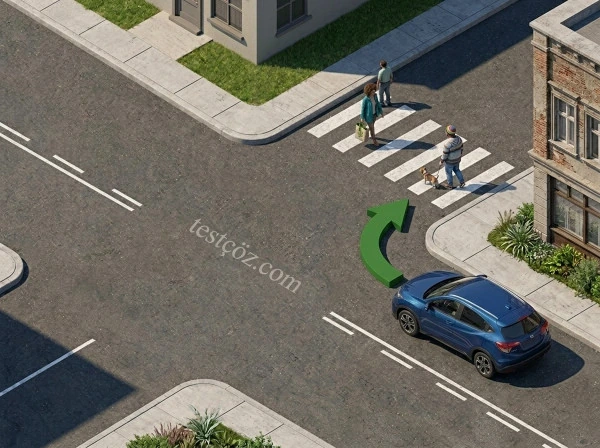 Kavşaktan sağa dönen araç yol sahnesi diyagramı