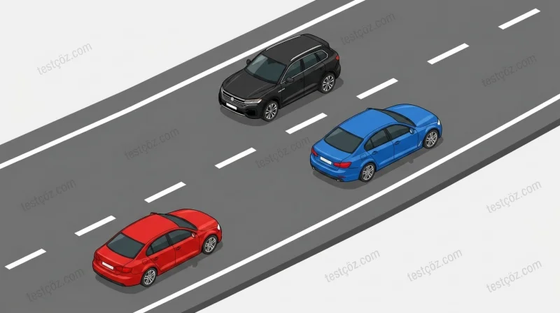 Yol üzerinde kesik çizgi yatay yol işaretlemesi — şerit ayrımı