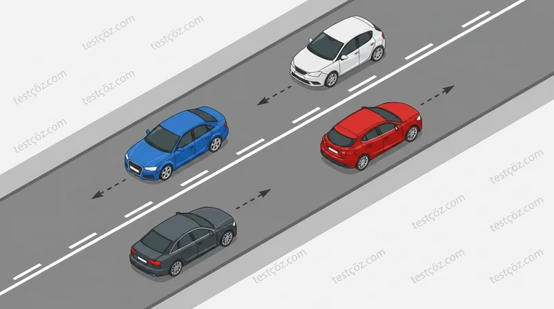 Kesik ve devamlı yol çizgileri yatay yol işaretlemesi (varyant 5)