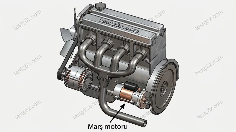 Marş motoru — araç motorunda ilk hareket sağlayan parça diyagramı