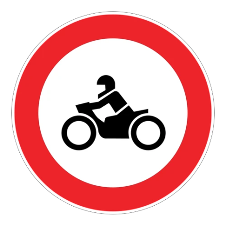 Motosiklet trafik işareti — daire içinde motosiklet sembolü