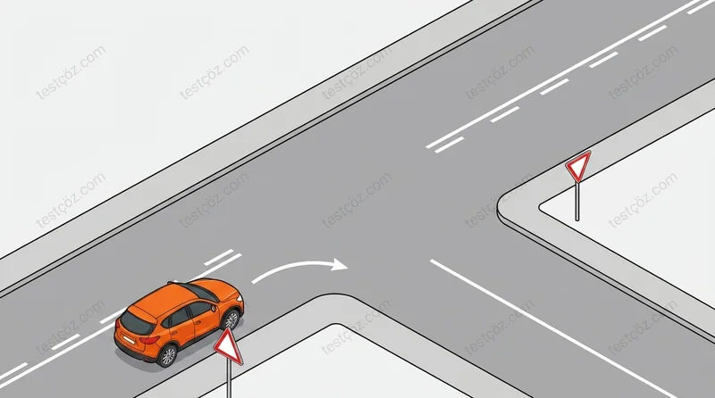 Sağa dönüş yapan sürücünün davranışı — yol sahnesi diyagramı