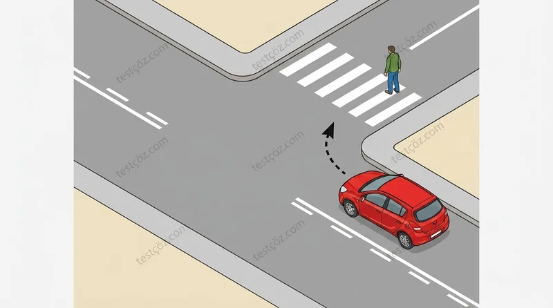Sağa dönüş sırasında yapılmaması gereken davranış — yol sahnesi diyagramı