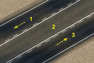 Sürekli işgal edilemeyen şerit — yol sahnesi diyagramı