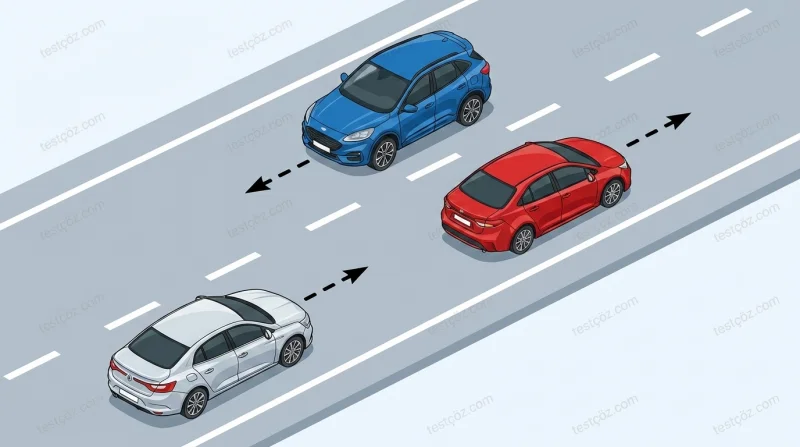 Şerit tanımı — taşıt yolunun çizgilerle ayrılmış her bölümü — yol sahnesi