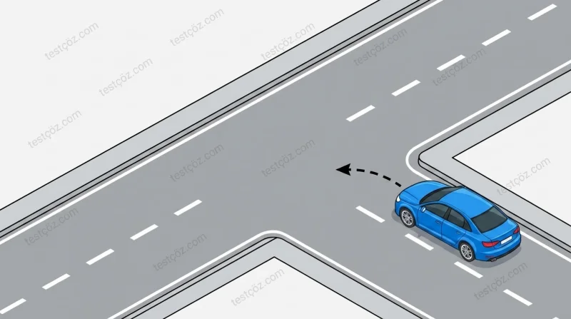 Sola dönüş yapan araç yol sahnesi diyagramı (varyant)