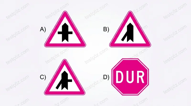 Tali yolda bulunan trafik işareti soru görseli (varyant 4)