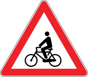 Üçgen tehlike uyarı trafik işareti — anlamı (varyant 9)