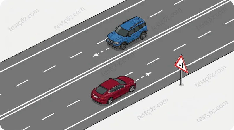 Yol bölümünde görülen trafik işaret levhası — sürücüye bildirim