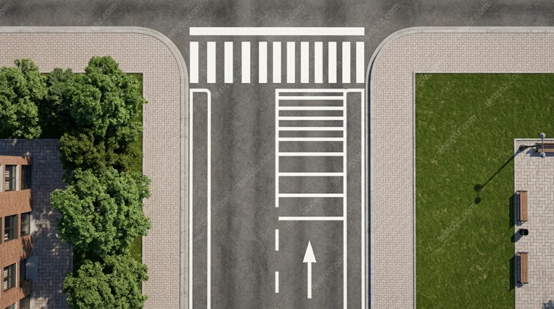 Taşıt yolu üzerinde çizgi yatay yol işaretlemesi anlamı (varyant 2)