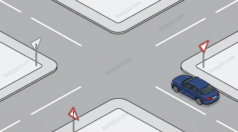 Yol sahnesi diyagramı — sürücünün yapması zorunlu davranış (varyant 4)