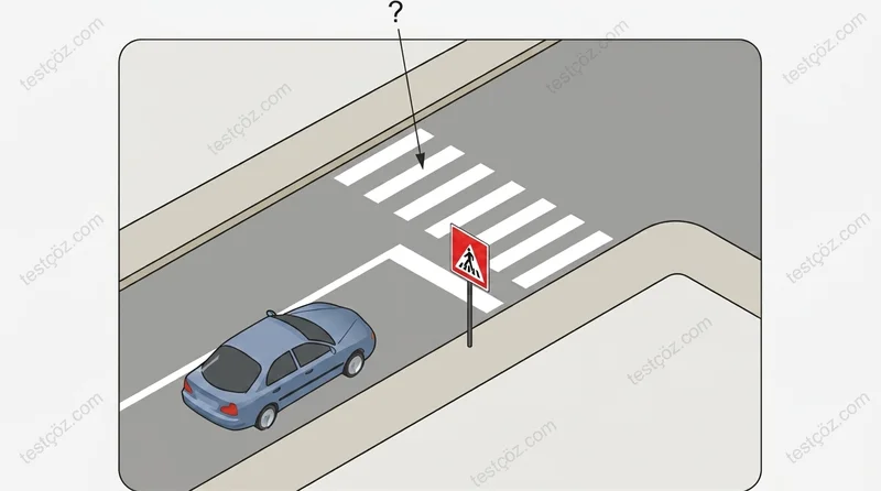 Kara yolu üzerinde çizgilerle belirlenmiş alan — yol işaretlemesi