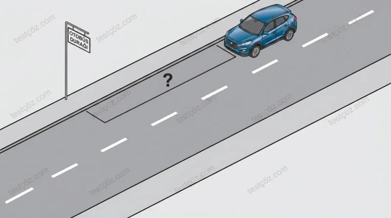 Yolcu taşıtı durağı park mesafesi — yol sahnesi (varyant 3)