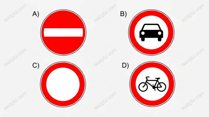 Yolun taşıt trafiğine kapatılmış olduğunu bildiren trafik işareti seçeneği (varyant 3)