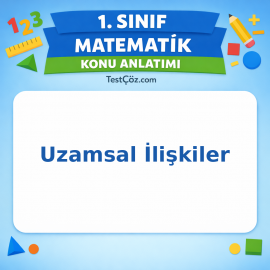 1. Sınıf Matematik Uzamsal İlişkiler Konu Anlatımı - testçöz.com