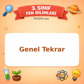 3. Sınıf Fen Bilimleri Genel Tekrar Testi - testçöz.com