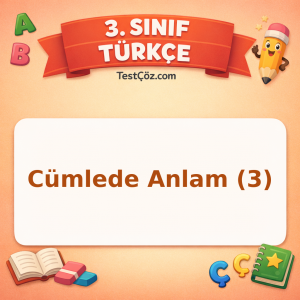 3. Sınıf Türkçe Cümlede Anlam (3) Testi - testçöz.com