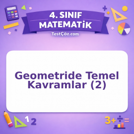 4. Sınıf Matematik Geometride Temel Kavramlar (2) Testi - testçöz.com