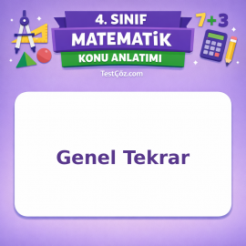 4. Sınıf Matematik Genel Tekrar Konu Anlatımı - testçöz.com