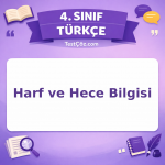 4. Sınıf Türkçe Harf ve Hece Bilgisi Testi - testçöz.com