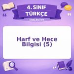 4. Sınıf Türkçe Harf ve Hece Bilgisi (5) Testi - testçöz.com