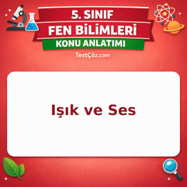 5. Sınıf Fen Bilimleri Işık ve Ses Konu Anlatımı - testçöz.com