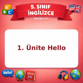 5. Sınıf İngilizce 1. Ünite Hello Testi - testçöz.com