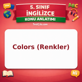 5. Sınıf İngilizce Colors (Renkler) Konu Anlatımı - testçöz.com