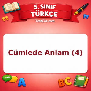 5. Sınıf Türkçe Cümlede Anlam (4) Testi - testçöz.com